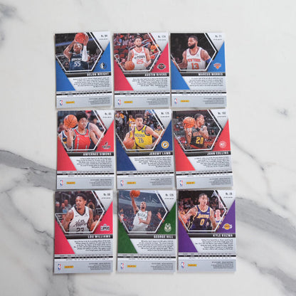 2019-20 Mosaic Pink Camo Prizm Lot #8 - 9 Cards - Collins, Simons, Kuzma