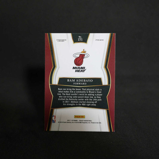 2017-18 Panini Select Bam Adebayo #171 Premier Level Silver Prizm Rookie Card