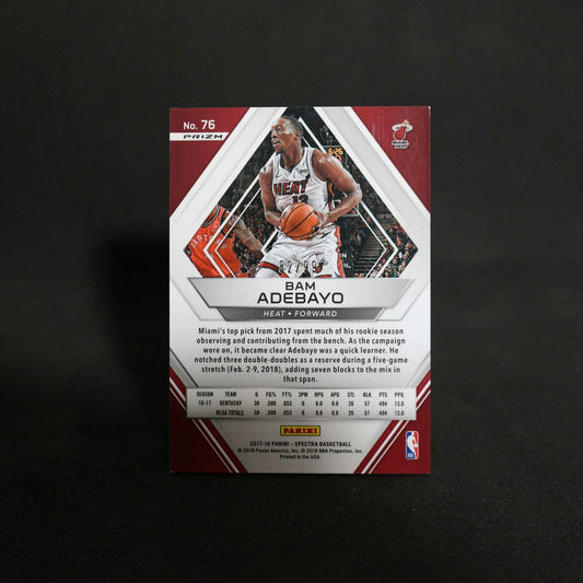 2017-18 Panini Spectra Bam Adebayo #76 Blue Disco Rookie Card /99
