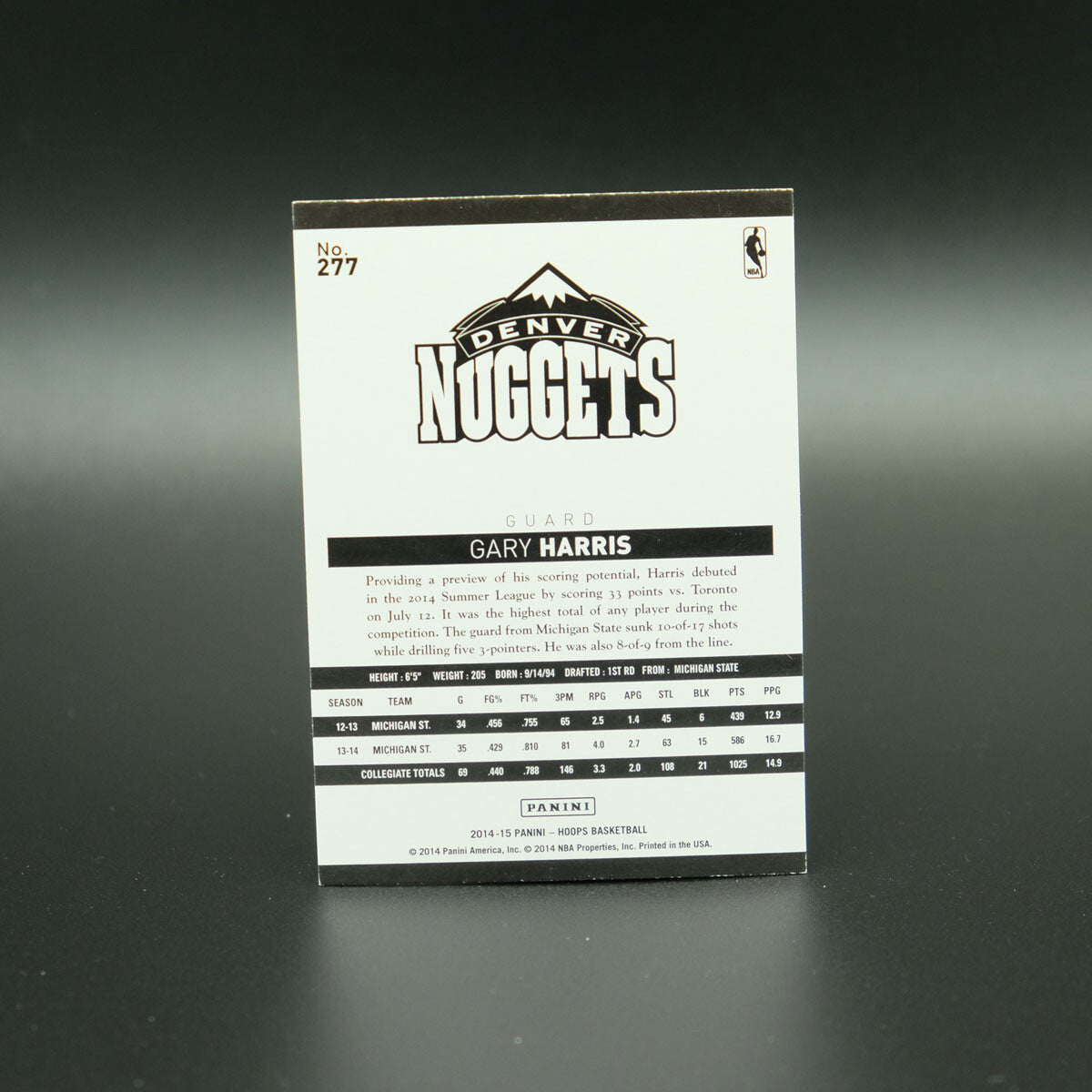 2014-15 Gary Harris Hoops Checkerboard Rookie Card