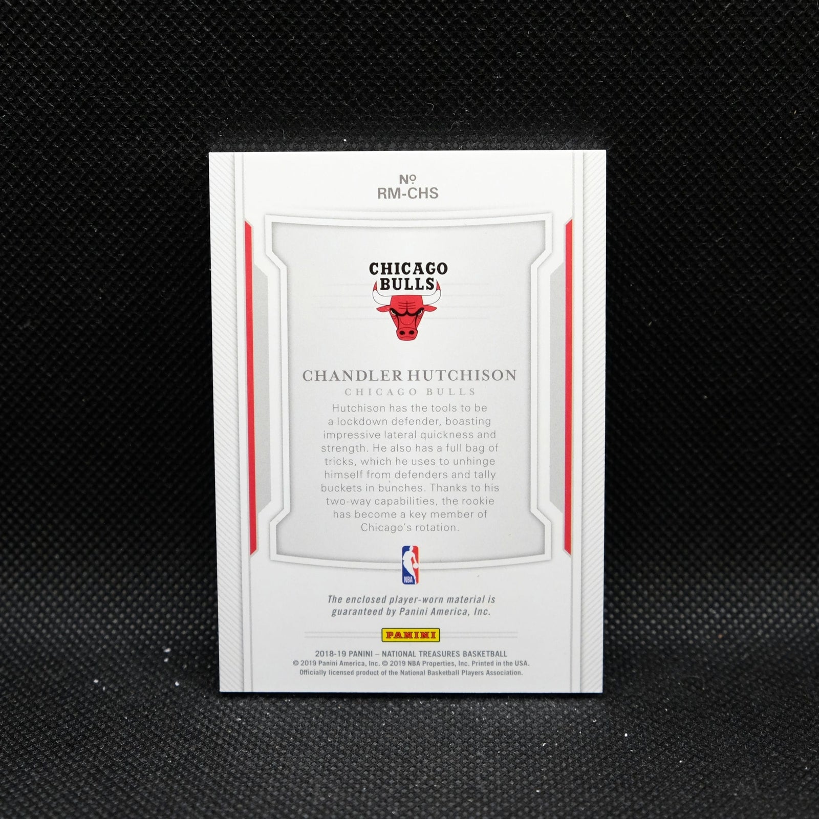 2018-19 National Treasures Chandler Hutchison Rookie Materials RC /25