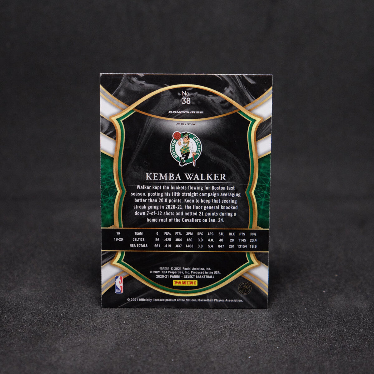 2020-21 Select Kemba Walker Green Purple Prizm Concourse