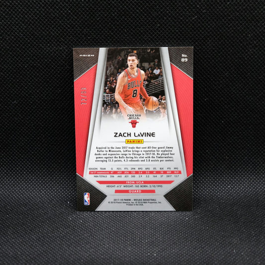 2017-18 Panini Prizm Mosaic Zach LaVine #89 Purple Mosaic Prizm /99