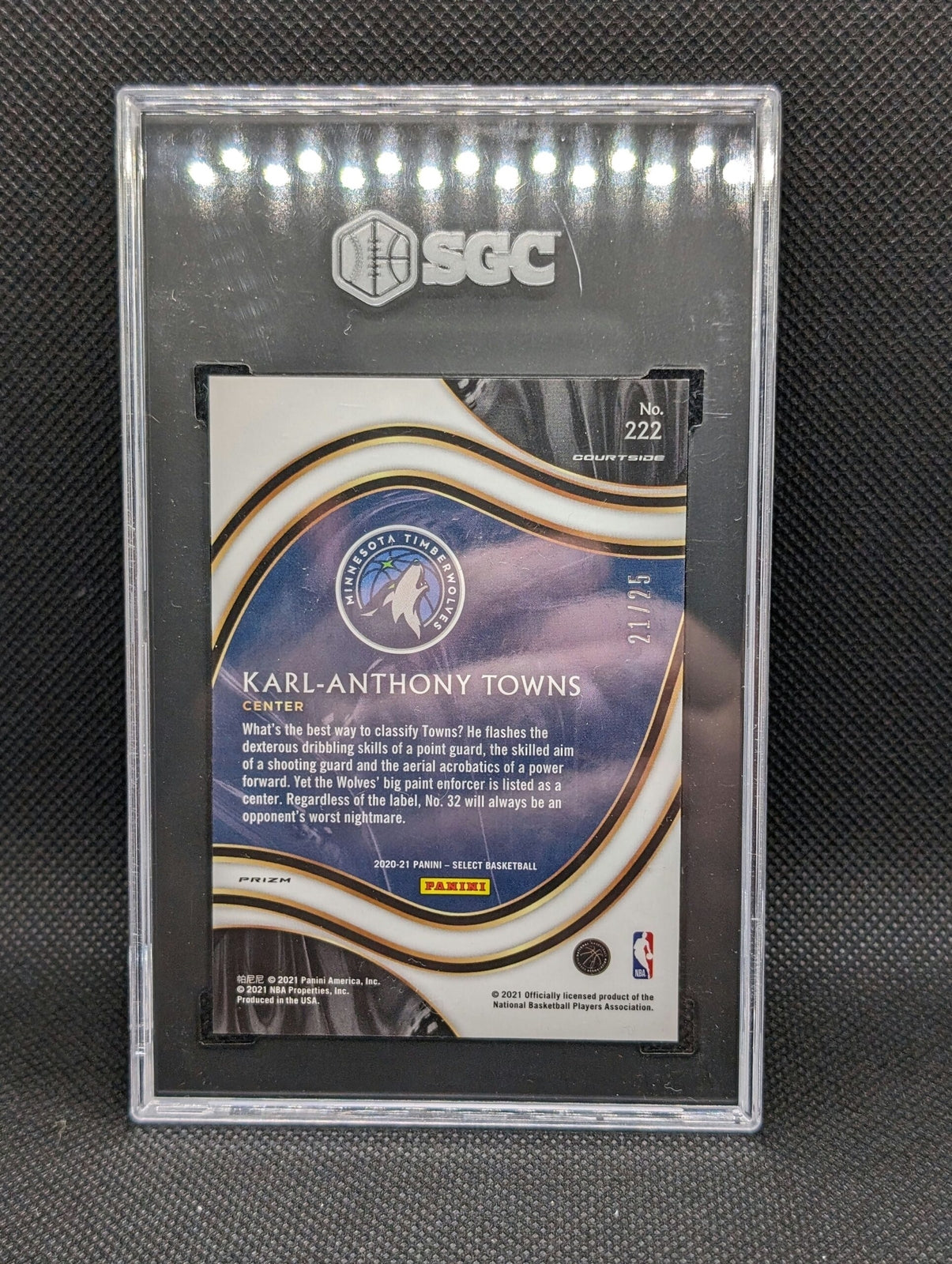 2020-21 Karl-Anthony Towns Select Tie Dye Prizm /25 SGC 9.5