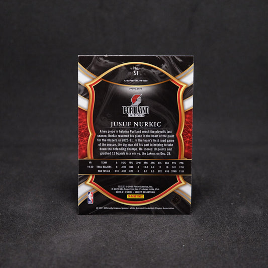 2020-21 Select Jusuf Nurkic Concourse Red White Orange Flash Prizm