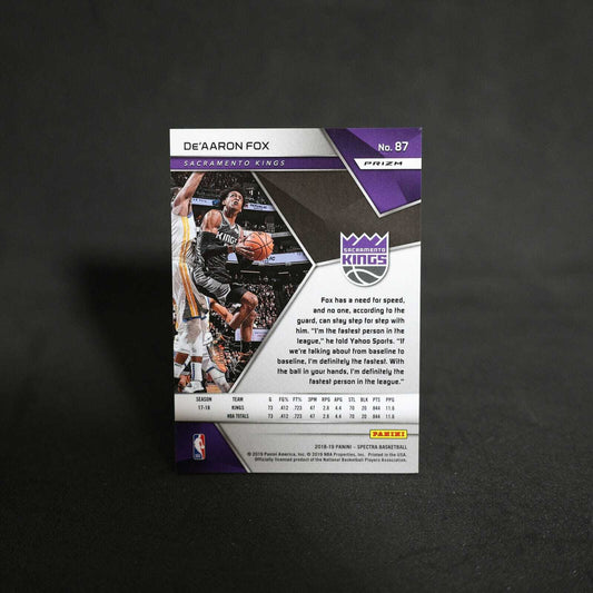 2018-19 De'Aaron Fox Spectra #87 Silver Prizm