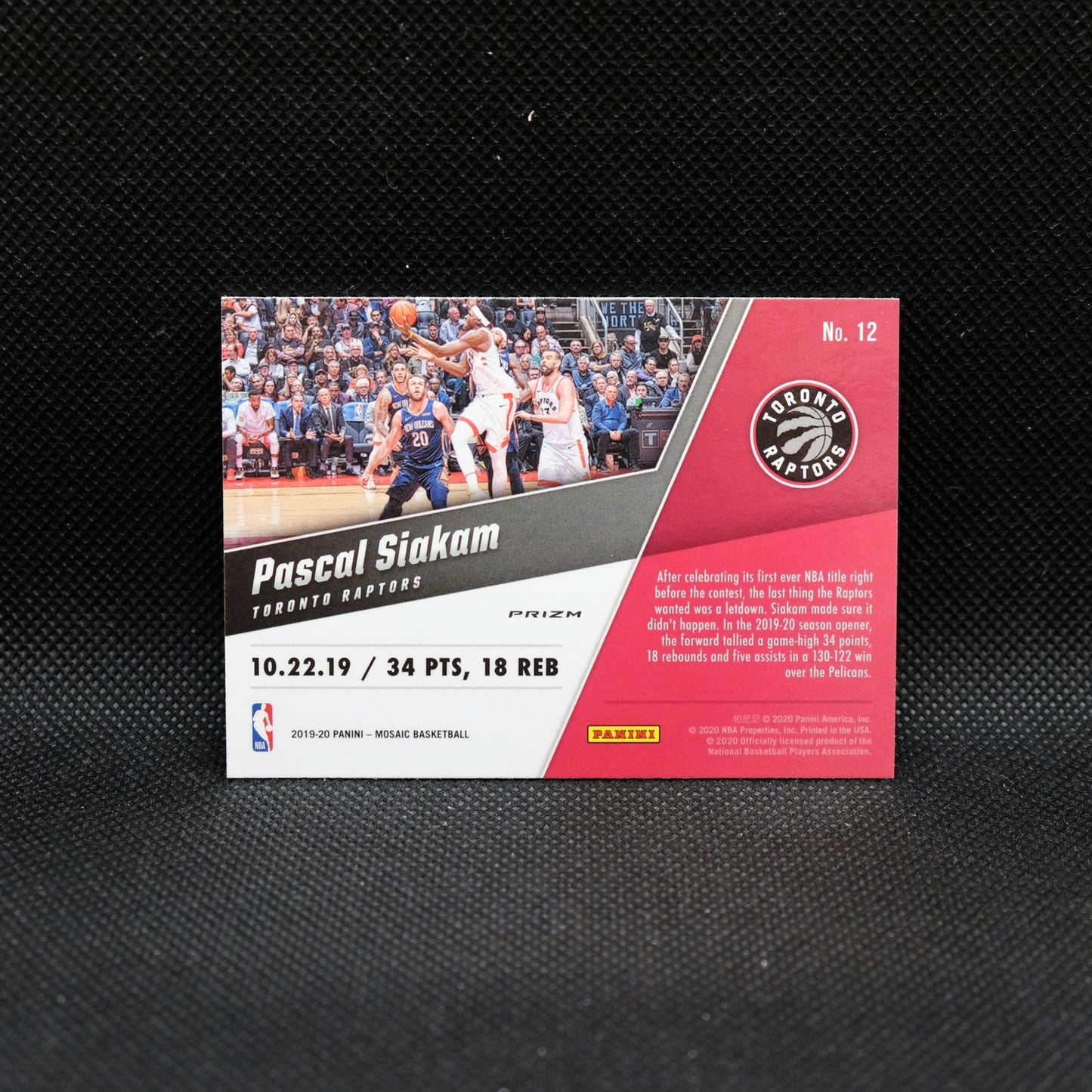 2019-20 Panini Mosaic Pascal Siakam Montage Silver Mosaic Prizm (#1)