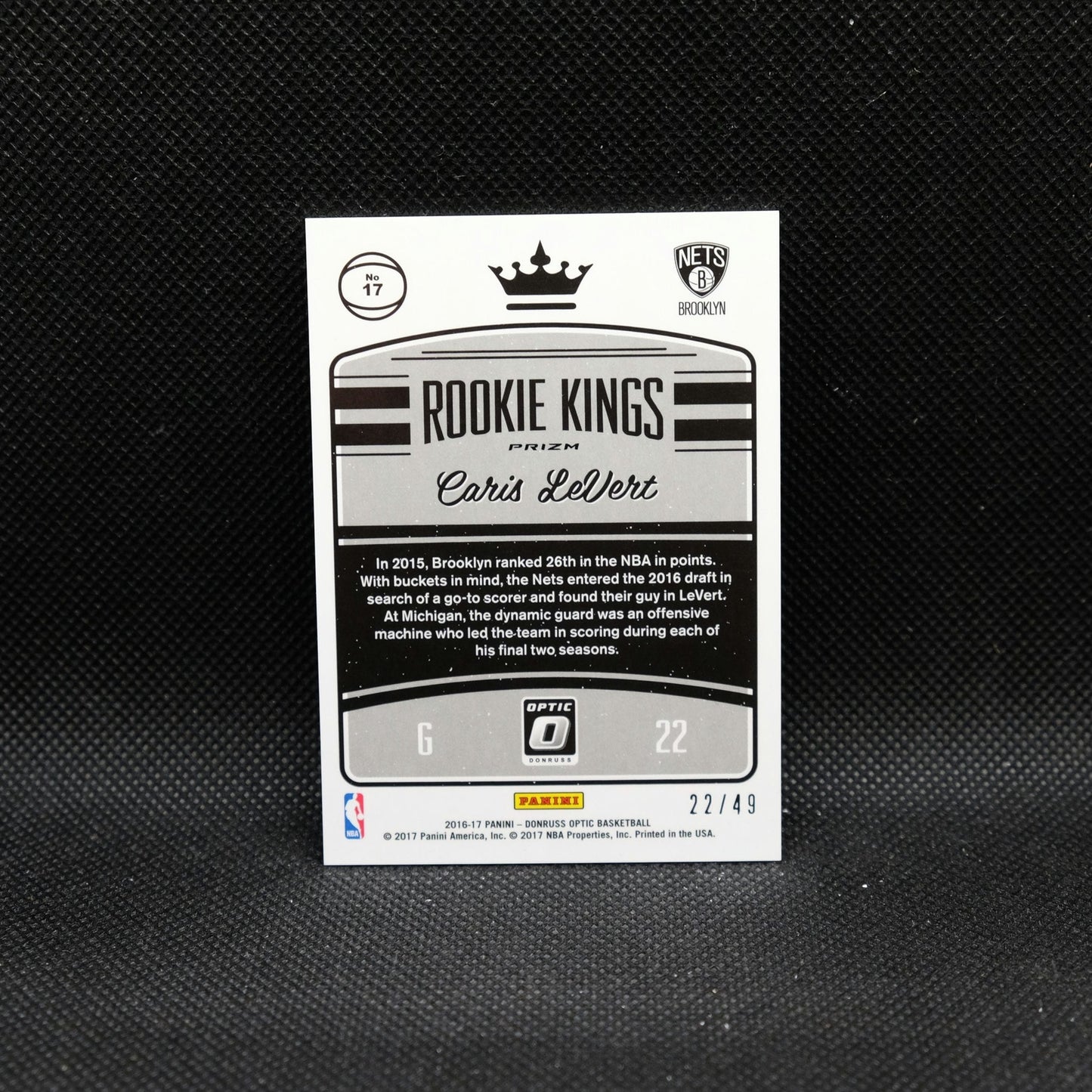2016-17 Panini Donruss Optic Caris LeVert Rookie Kings Blue Prizm /49 Rookie ...