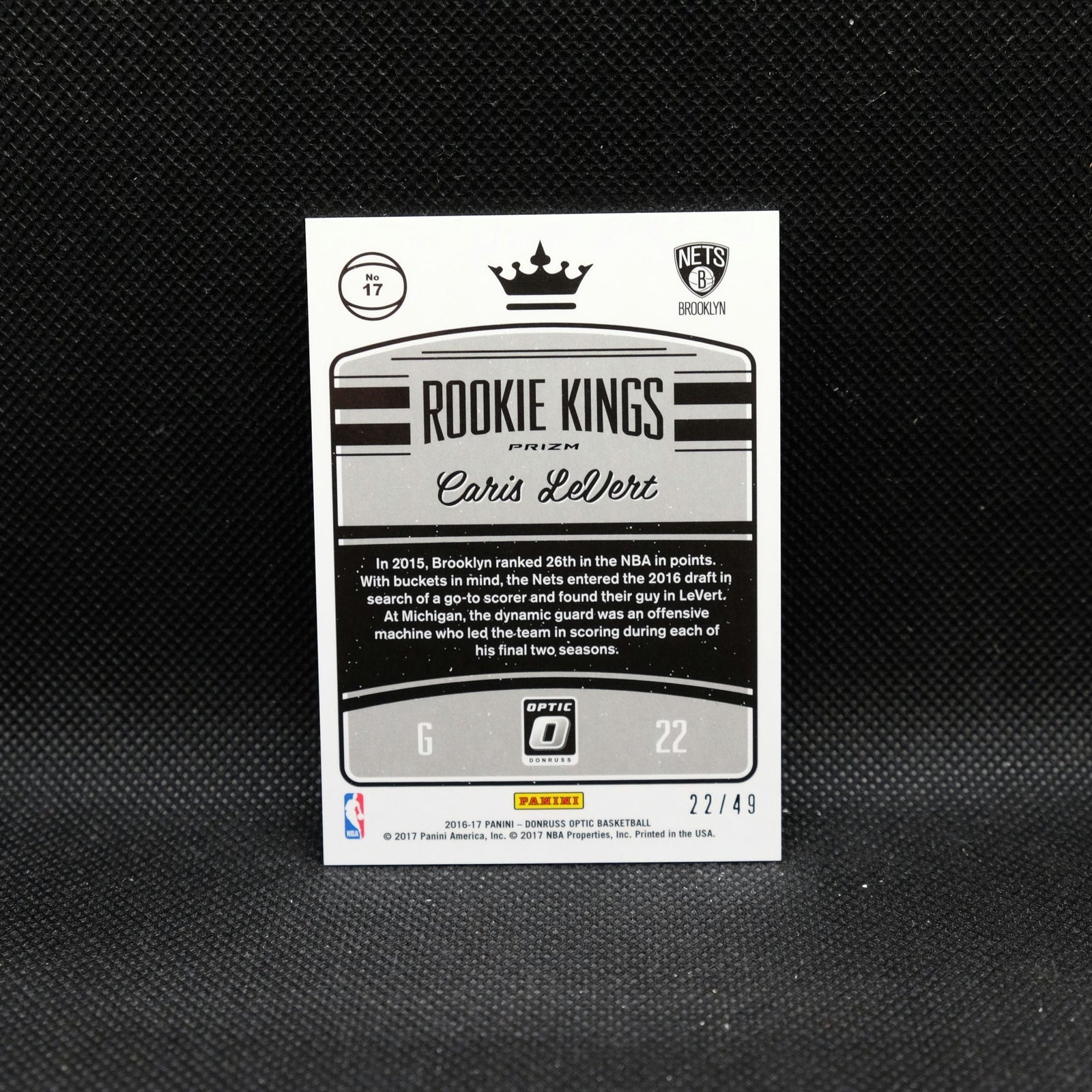 2016-17 Panini Donruss Optic Caris LeVert Rookie Kings Blue Prizm /49 Rookie ...