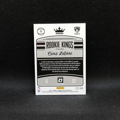 2016-17 Panini Donruss Optic Caris LeVert Rookie Kings Blue Prizm /49 Rookie ...