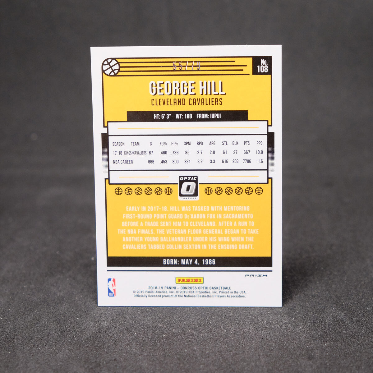 2018-19 George Hill Panini Donruss Optic Pink Velocity Prizm /79