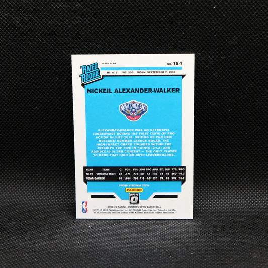 2019-20 Panini Donruss Optic Nickeil Alexander-Walker Rated Rookie Silver Hol...