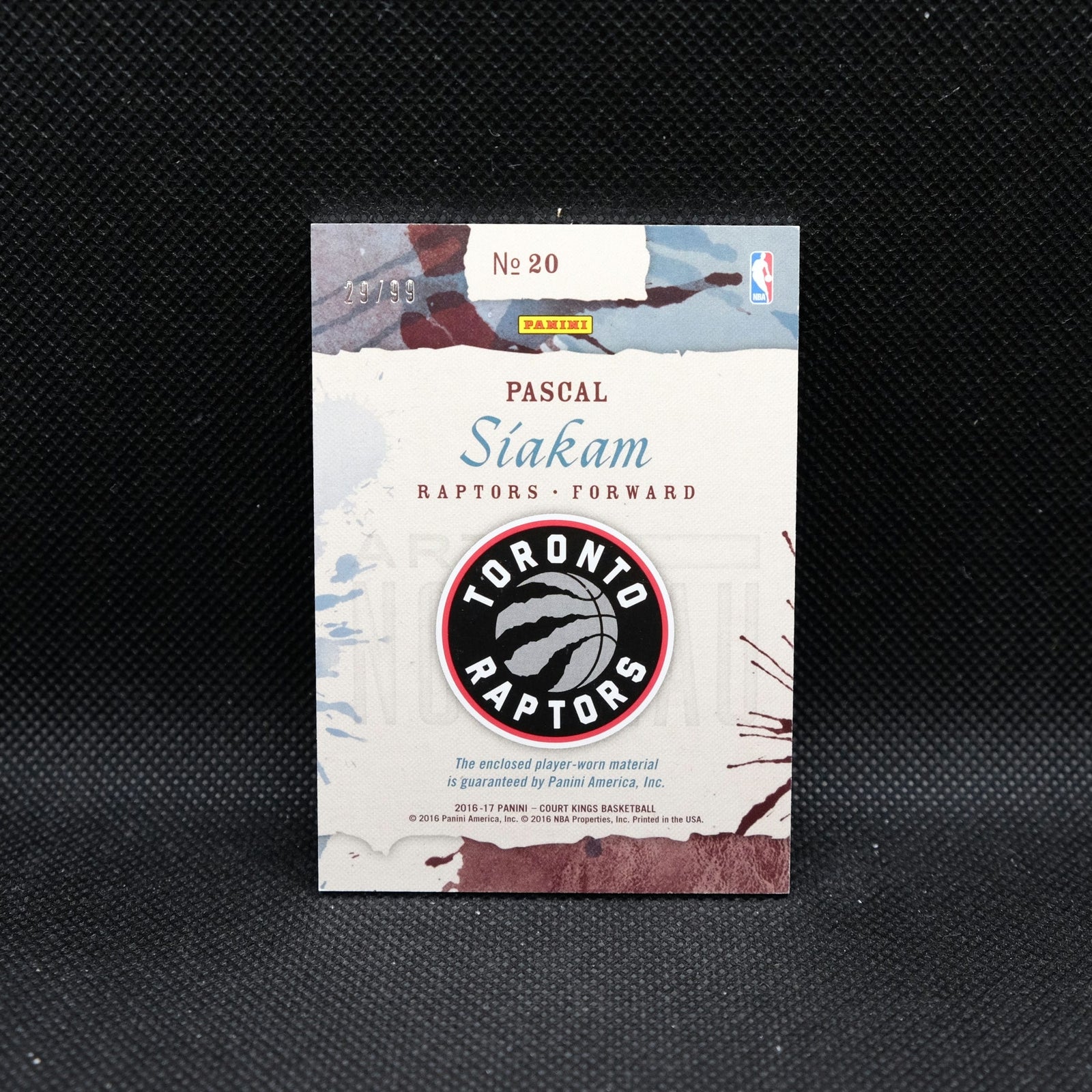 2016-17 Panini Court Kings Pascal Siakam Art Nouveau Rookie Patch /99
