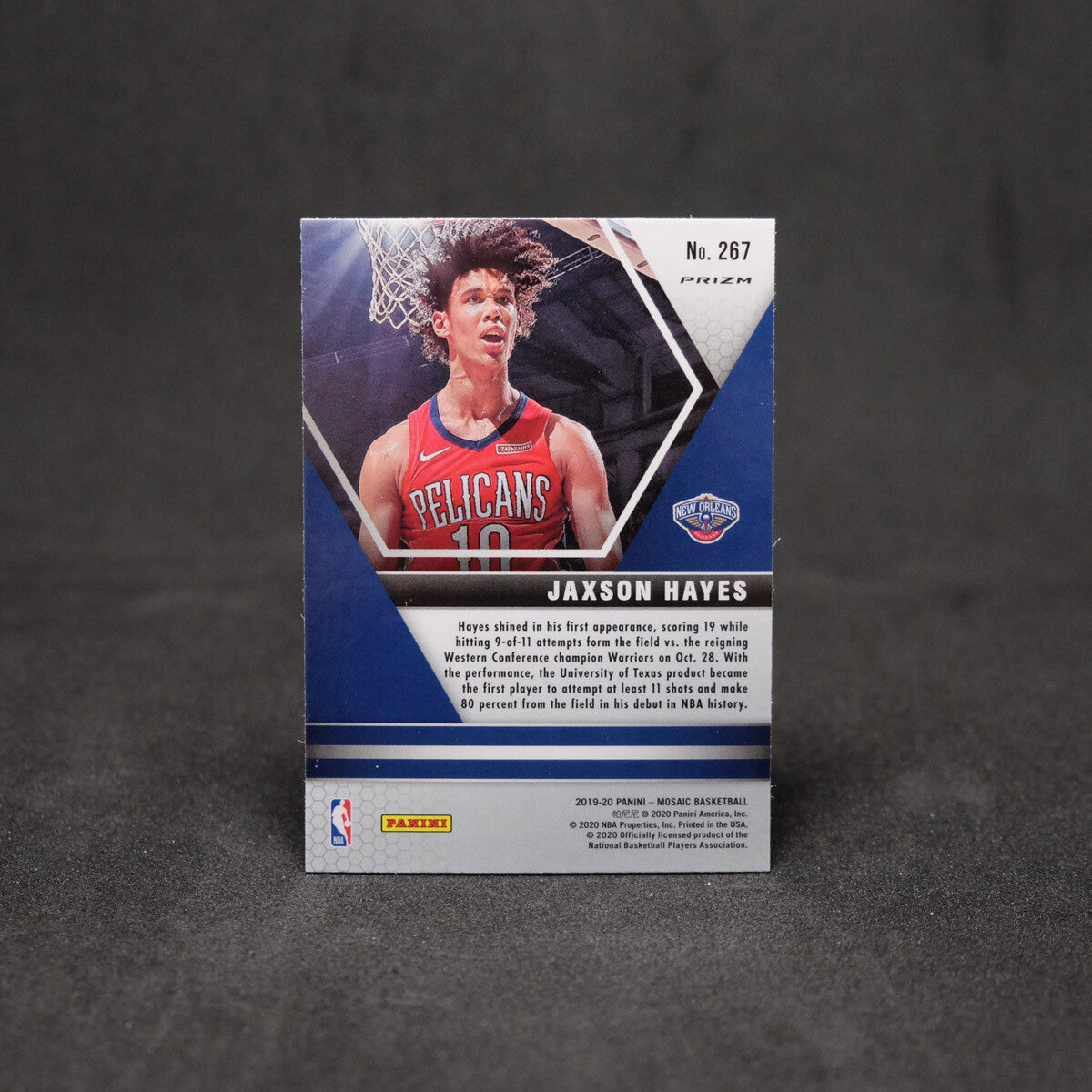 2019-20 Jaxson Hayes Mosaic NBA Debut Silver Prizm