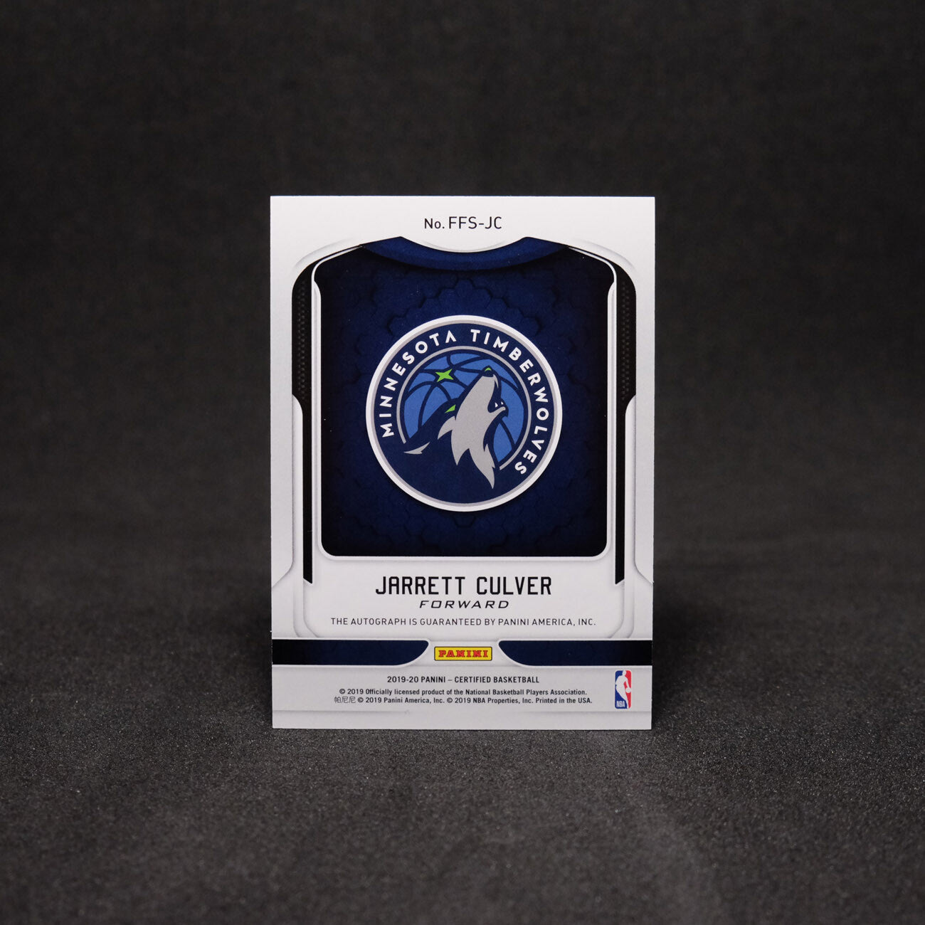 2019-20 Jarrett Culver Certified Fresh Faces Rookie Autograph