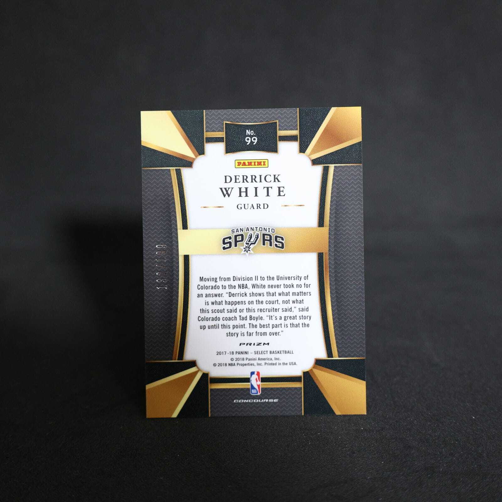 2017-18 Derrick White Donruss Select #99 Maroon Prizm RC /199