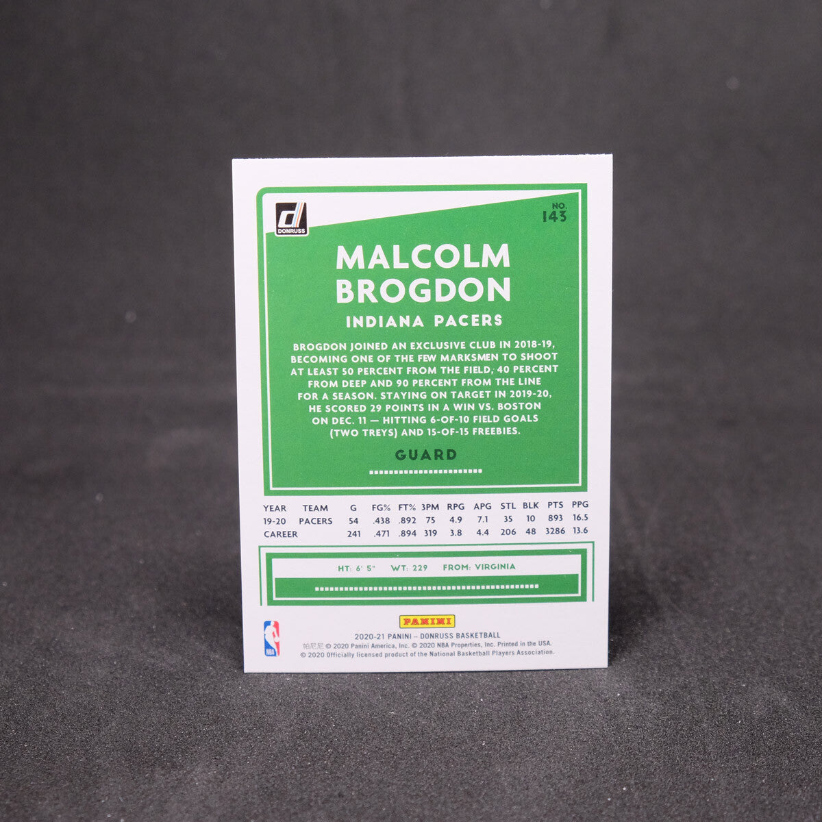 Malcolm Brogdon 2020-21 Donruss - Green Laser