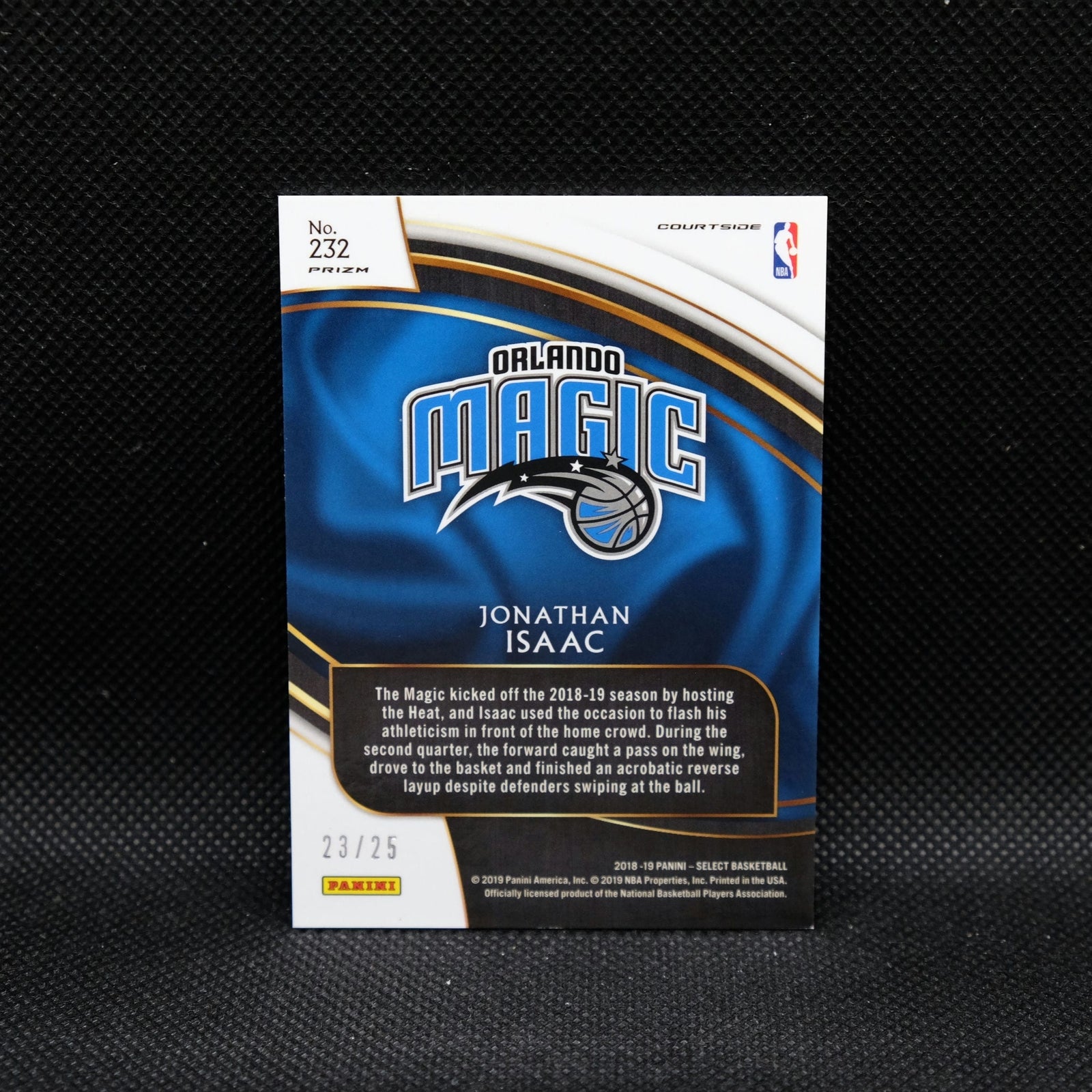 2017-18 Jonathan Isaac Select Courtside Tie Dye Prizm #232 /10 Rookie Card