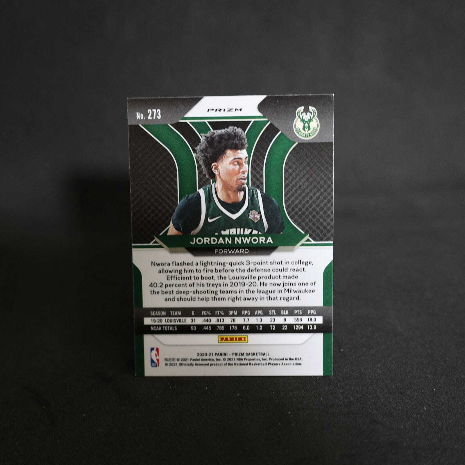 2020-21 Jordan Nwora Rookie 4 Card RC Lot - Prizm, Donruss Optic, Obsidian