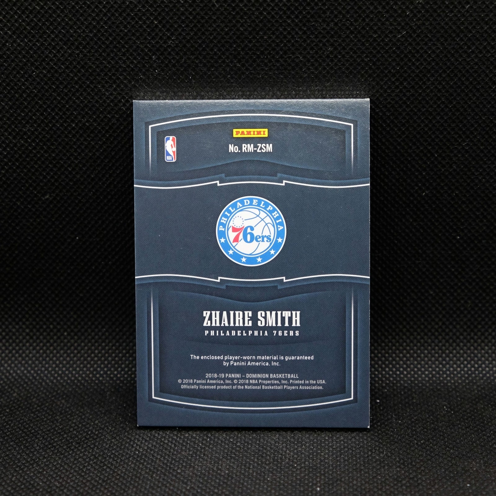 2018-19 Panini Dominion Zhaire Smith Rookie Materials Gold /10