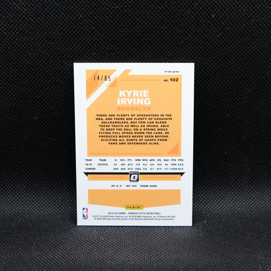 2019-20 Panini Donruss Optic Kyrie Irving #56 Fast Break Red Prizm /85
