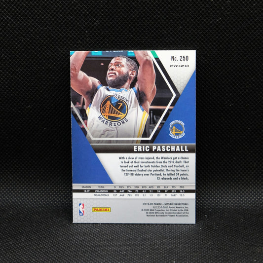 2019-20 Panini Mosaic Eric Paschall #250 Red Mosaic Prizm Rookie Card