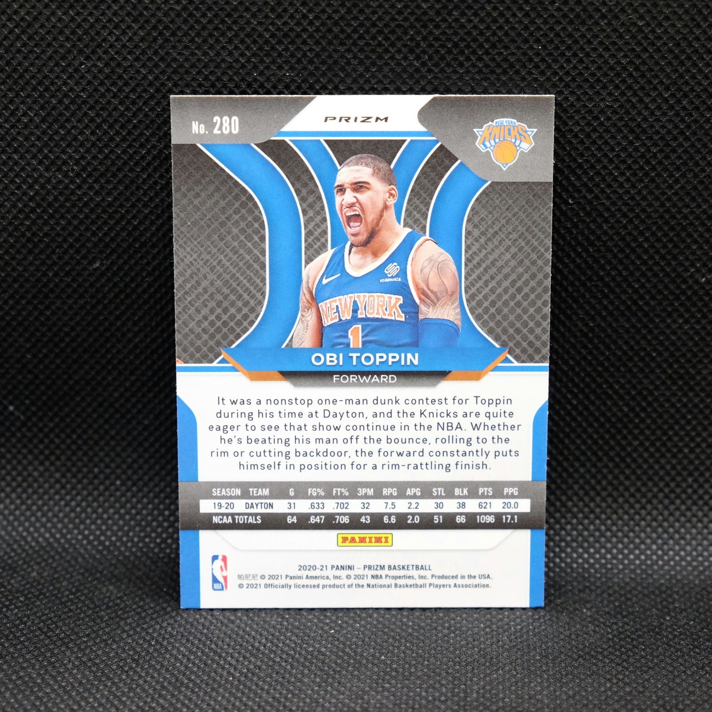 2020-21 Obi Toppin Prizm #280 Green Prizm Rookie Card