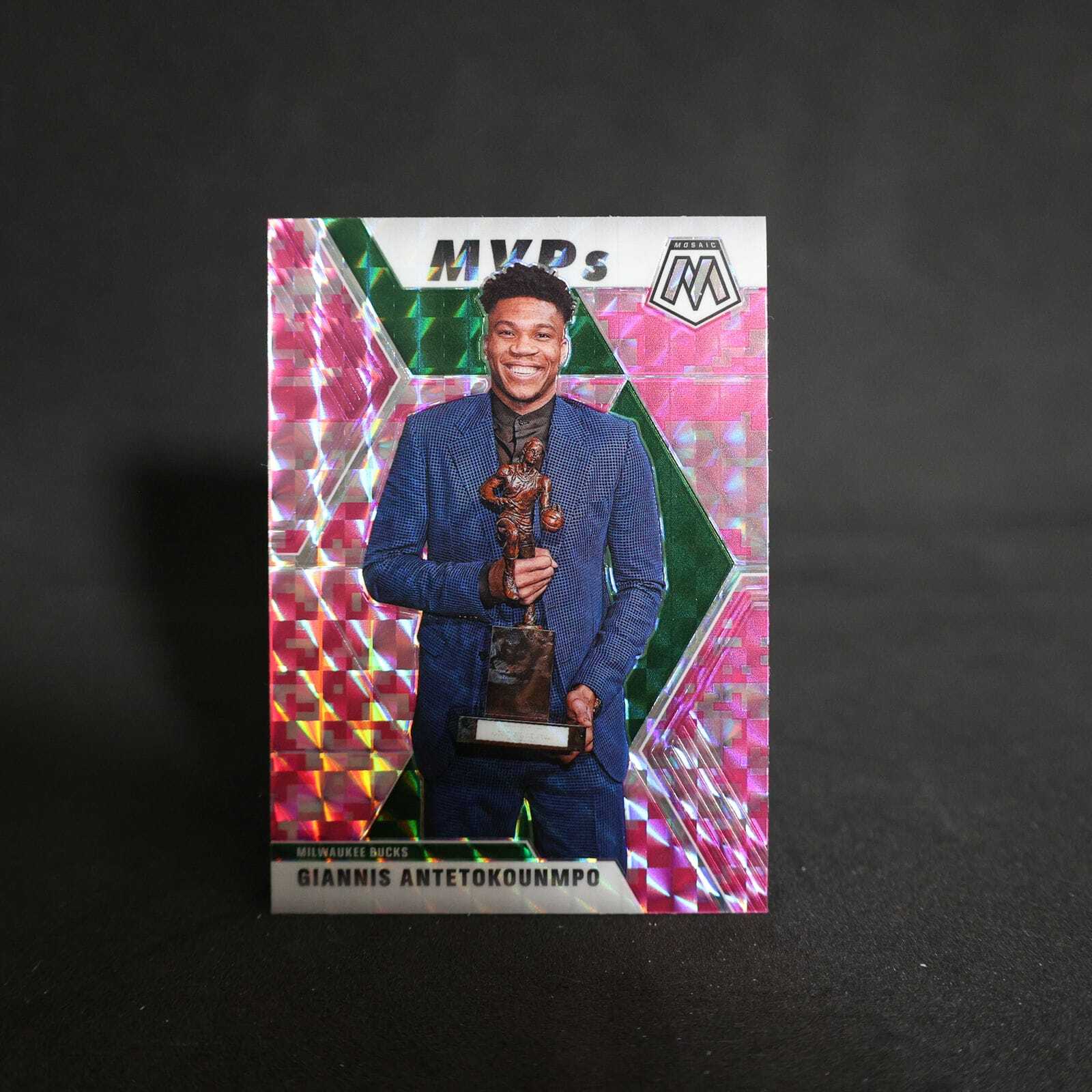 2019-20 Giannis Antetokounmpo Mosaic MVPs Pink Camo Prizm