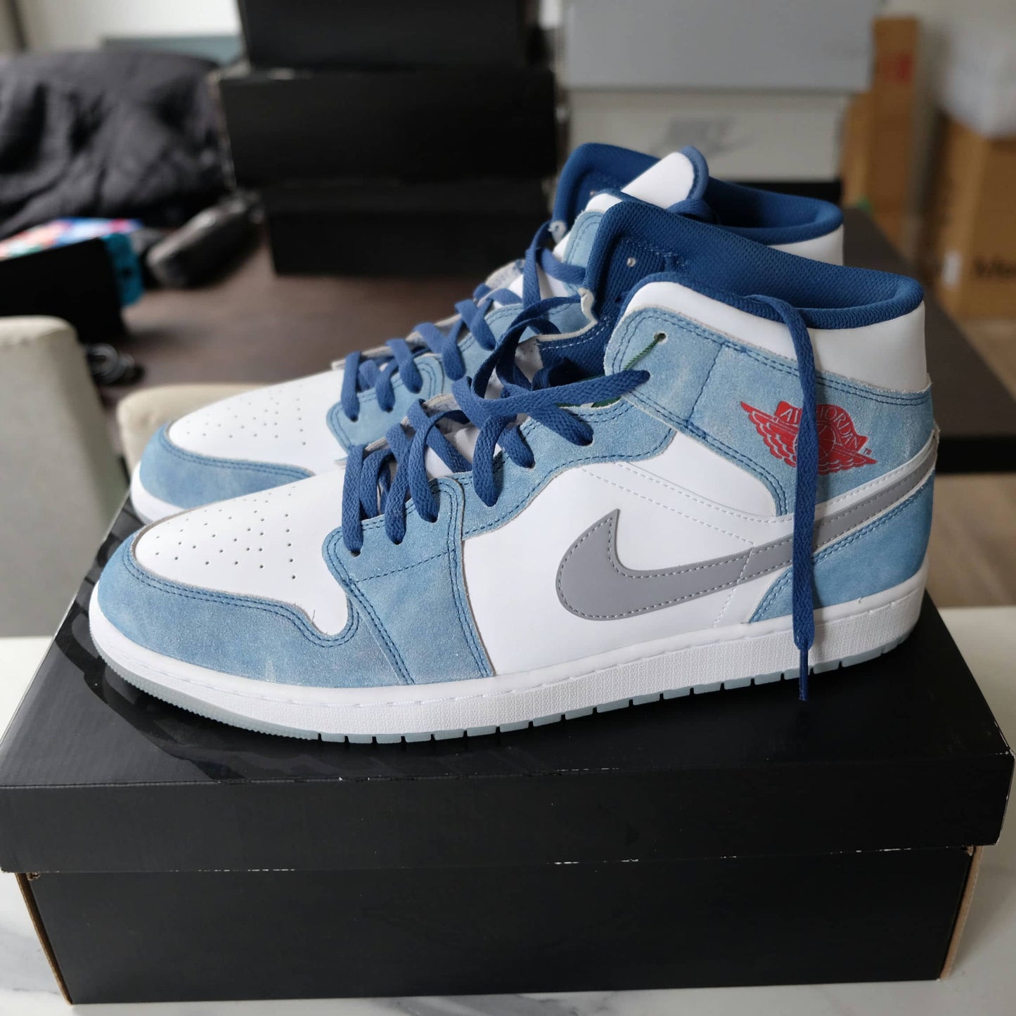 Nike Air Jordan 1 Mid French Blue Fire Red DN3706-401 Size M15
