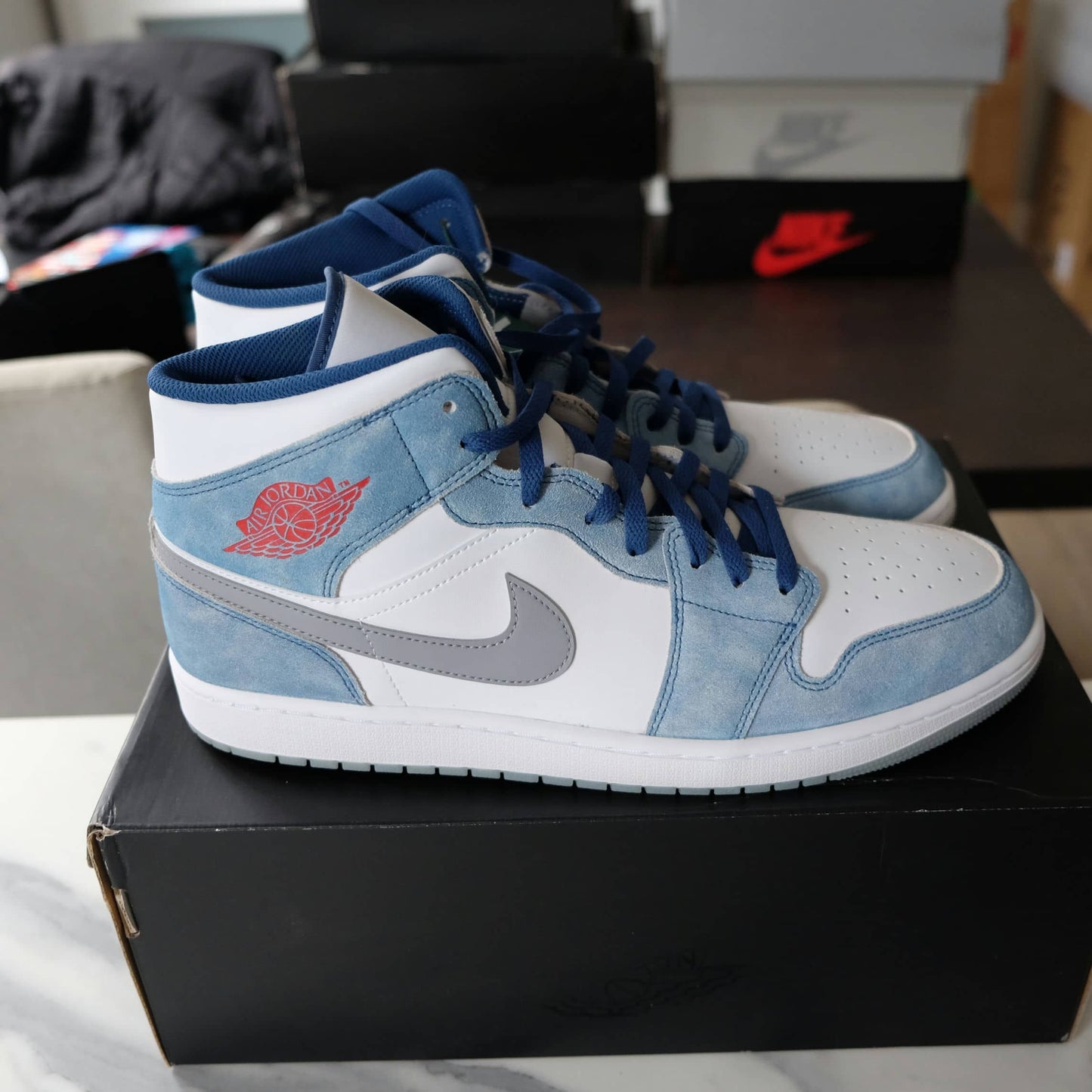 Nike Air Jordan 1 Mid French Blue Fire Red DN3706-401 Size M15