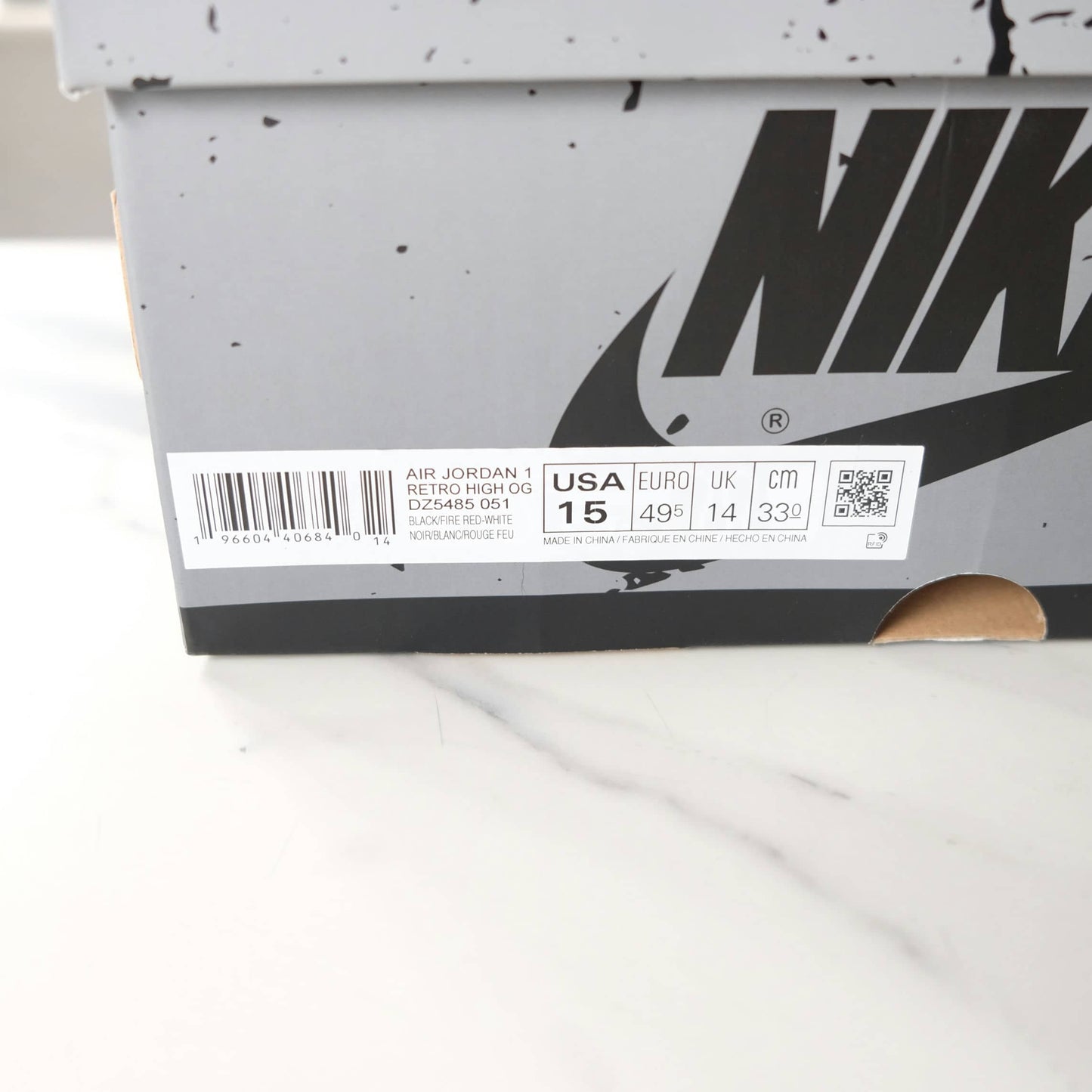 Nike Air Jordan 1 Retro High OG Washed Black DZ5485-051 Size M15