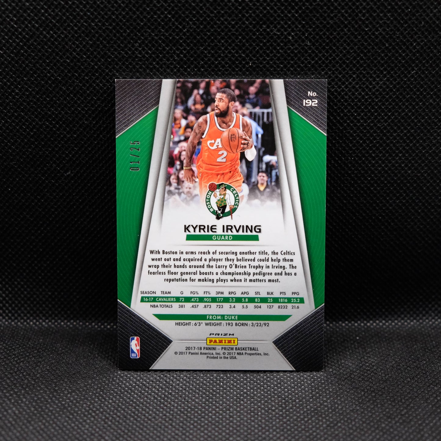 2017-18 Kyrie Irving Prizm Red Pulsar Prizm 1/25
