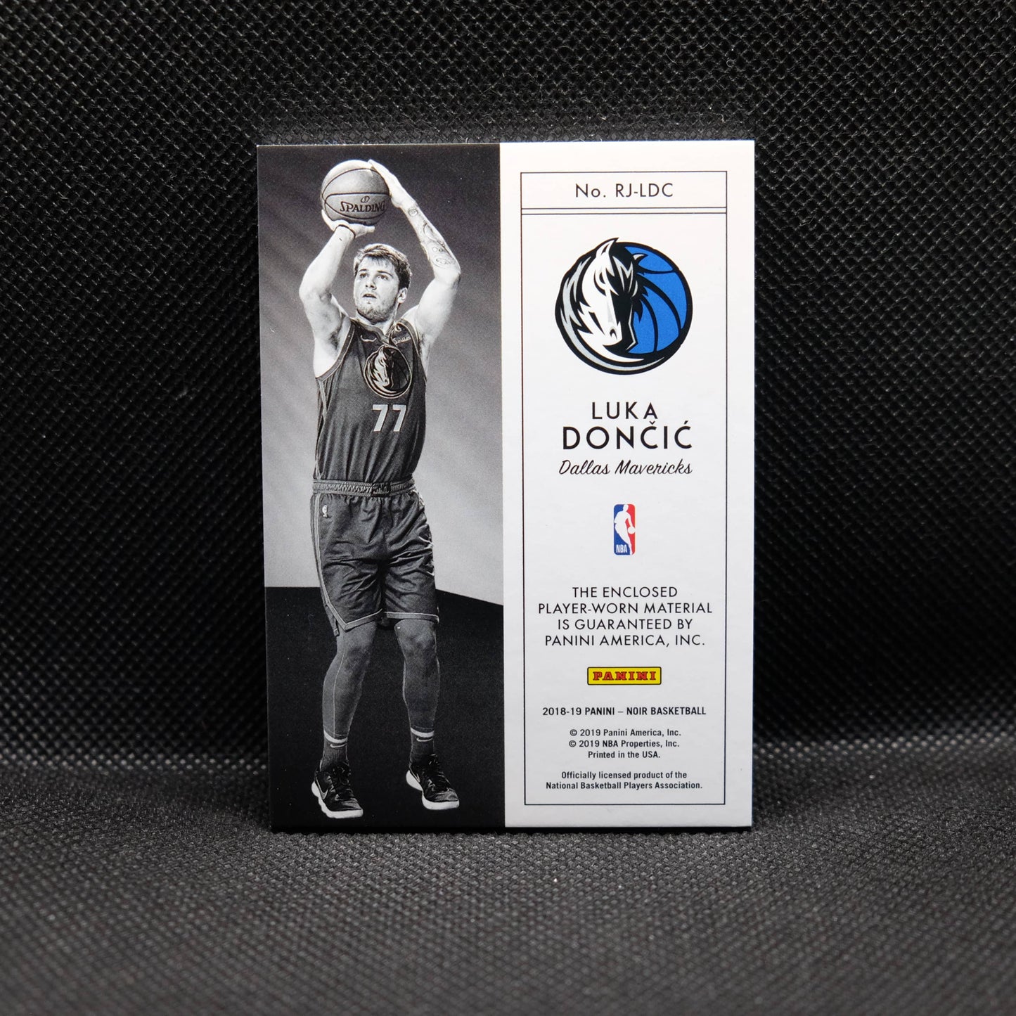 2018-19 Luka Doncic Noir Rookie Jumbo Material /99