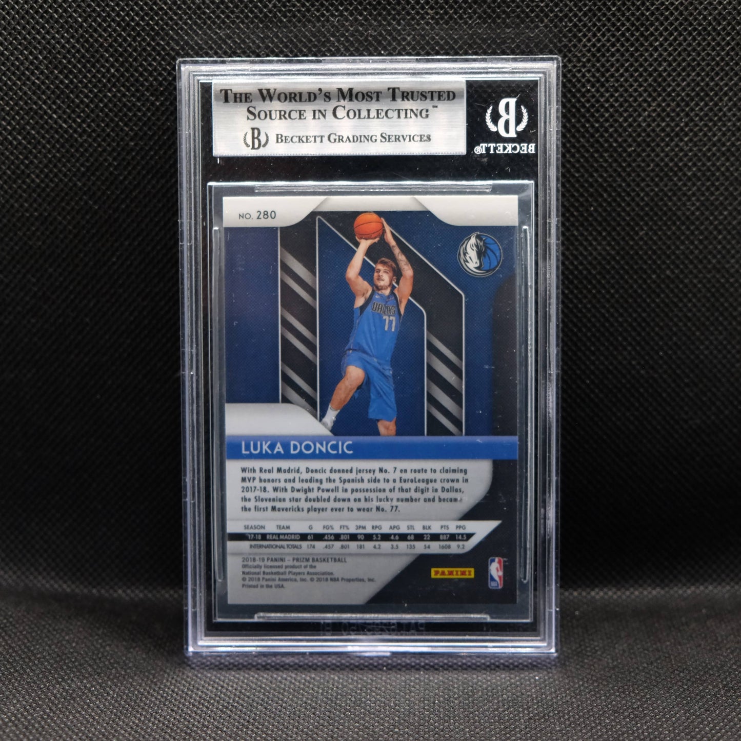 2018-19 Luka Doncic Prizm #280 BGS 9 MINT