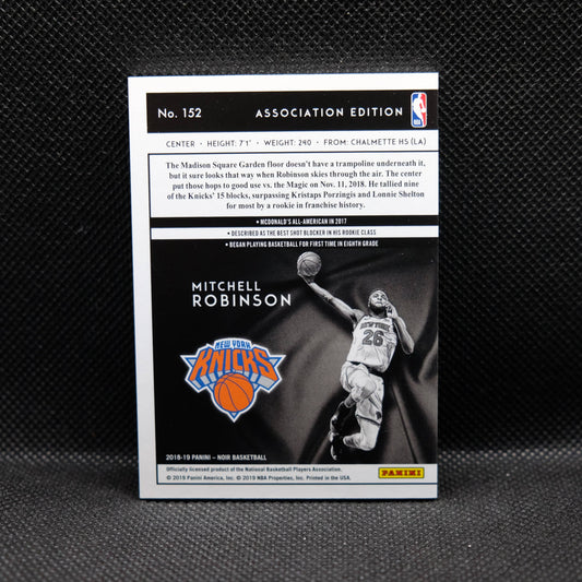 2018-19 Mitchell Robinson Noir #152 Association Edition Rookie Card /25