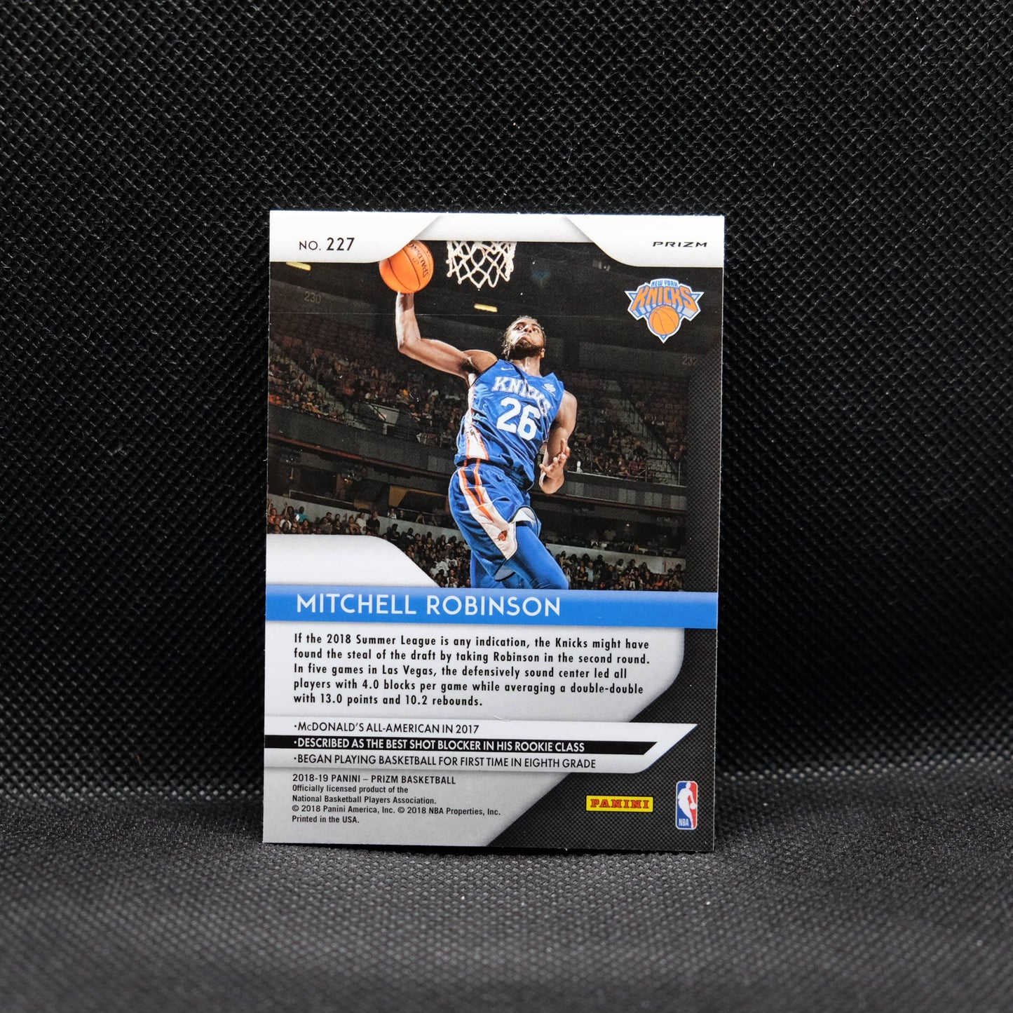2018-19 Mitchell Robinson Prizm #227 Hyper Prizm Rookie Card
