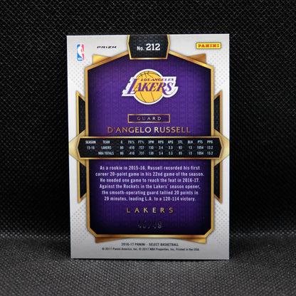 2016-17 D'Angelo Russell Select #212 Gold Prizm /49