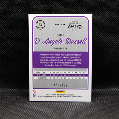 2016-17 D'Angelo Russell Donruss Optic Gold /199