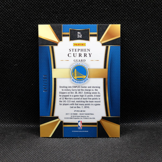 2017-18 Stephen Curry Select #32 Maroon Prizm /199