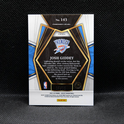 2021-22 Josh Giddey Select #143 Blue Fast Break Prizm /25 Rookie Card