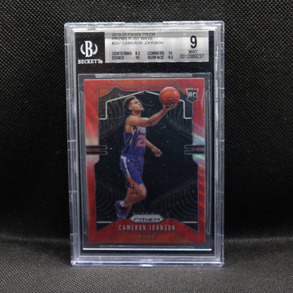 2019-20 Cameron Johnson Prizm #257 Ruby Wave Rookie Card BGS 9 Mint