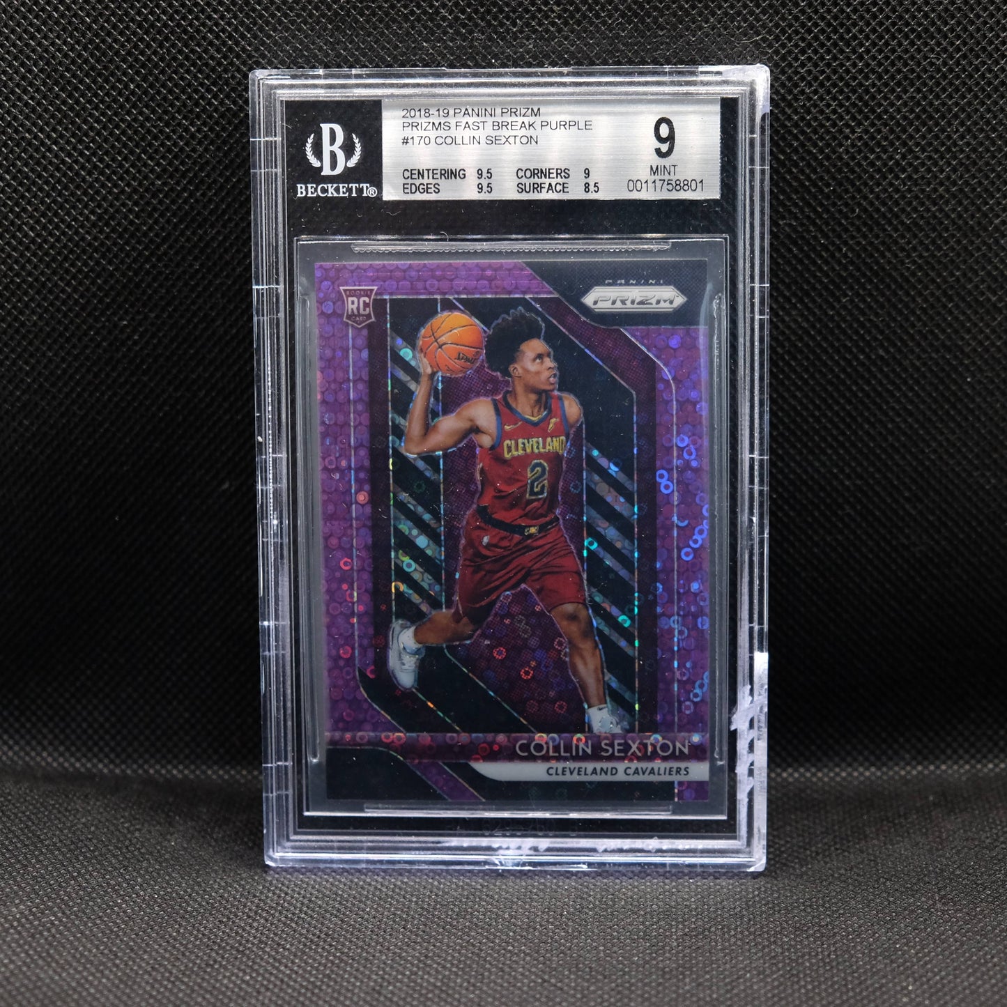 2018-19 Collin Sexton Prizm #170 Fast Break Purple Rookie BGS 9 MINT