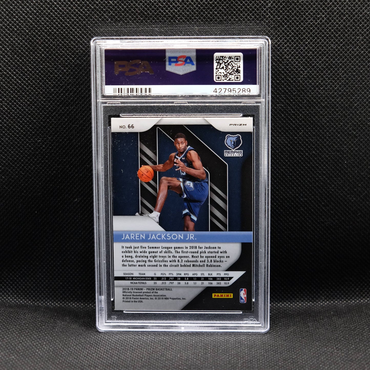 2018-19 Jaren Jackson Jr. Prizm #66 Red White Blue Prizm PSA 10 GEM MINT