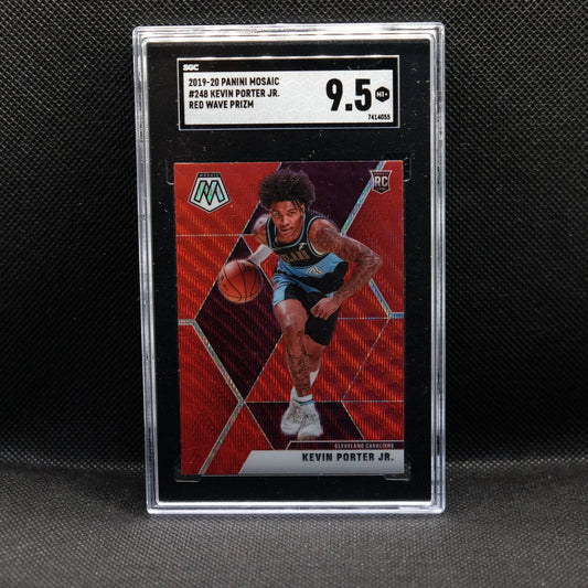 2019-20 Kevin Porter Jr. Mosaic #248 Red Wave Prizm SGC 9.5 Mint +