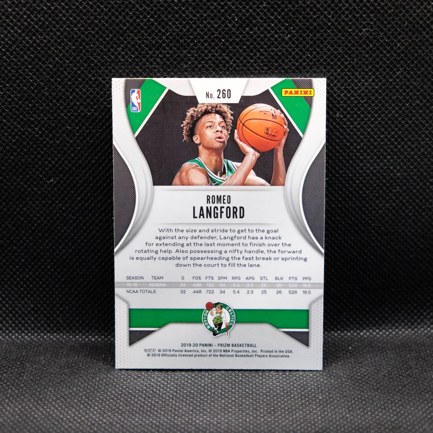 2019-20 Romeo Langford Prizm #260 Rookie Card
