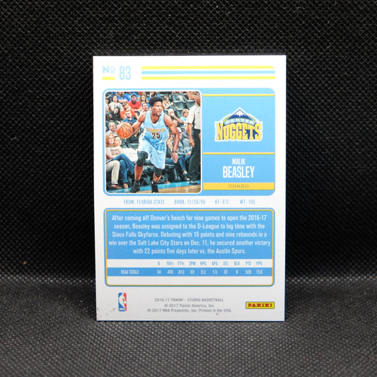 2016-17 Malik Beasley Studio #83 Rookie Card