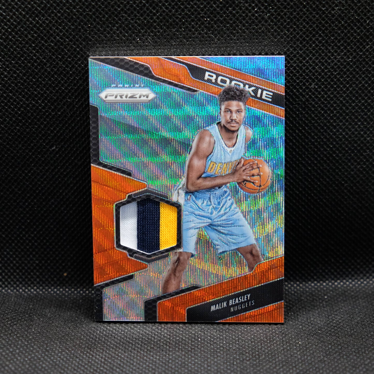 2016-17 Malik Beasley Prizm #97 Orange Wave Prizm Rookie Patch /25