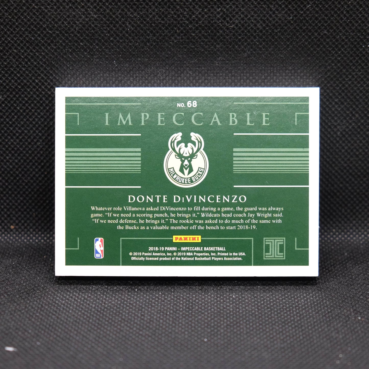 2018-19 Donte DiVincenzo Impeccable #68 Silver Troy Ounce Rookie /22