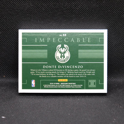2018-19 Donte DiVincenzo Impeccable #68 Silver Troy Ounce Rookie /22