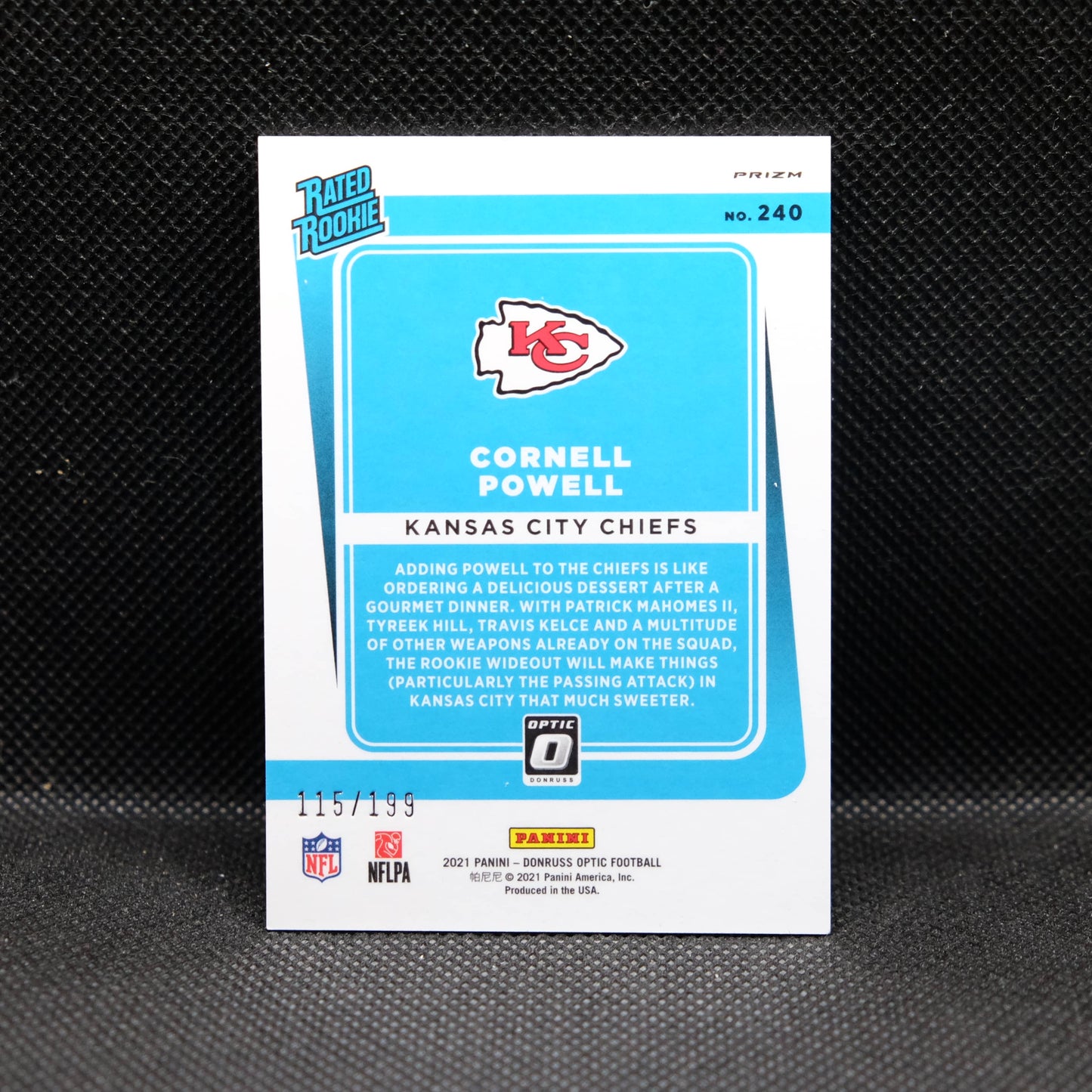 2021 Cornell Powell Donruss Optic Rated Rookie /199